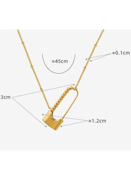 MAKA Titanium Steel Bead Geometric Minimalist Necklace 1