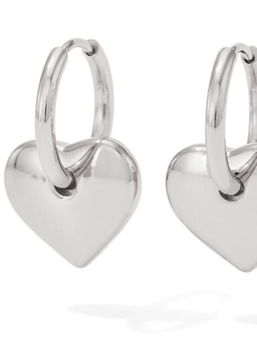PDE448 Platinum Stainless steel Heart Trend Stud Earring