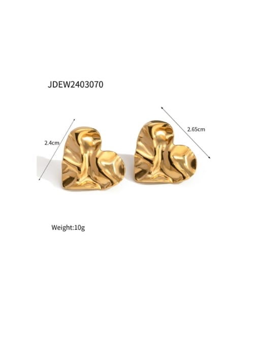 J&D Stainless steel Heart Minimalist Stud Earring 1