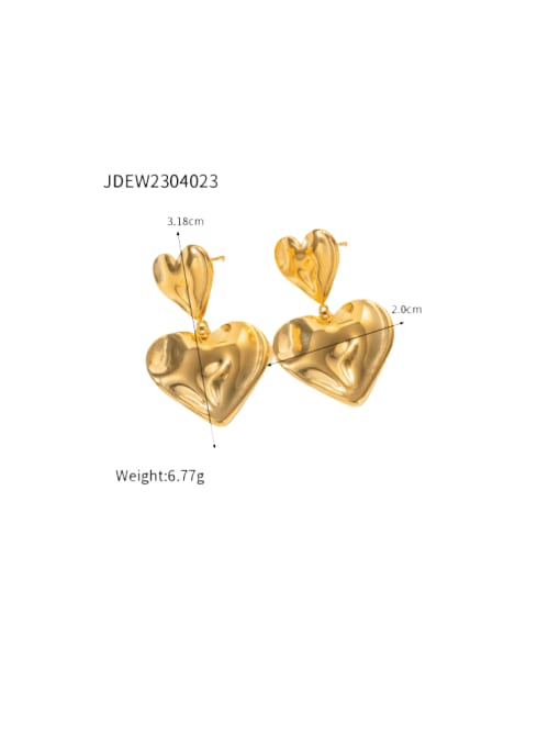 JDEW2304023 Gold Stainless steel Geometric Hip Hop Stud Earring