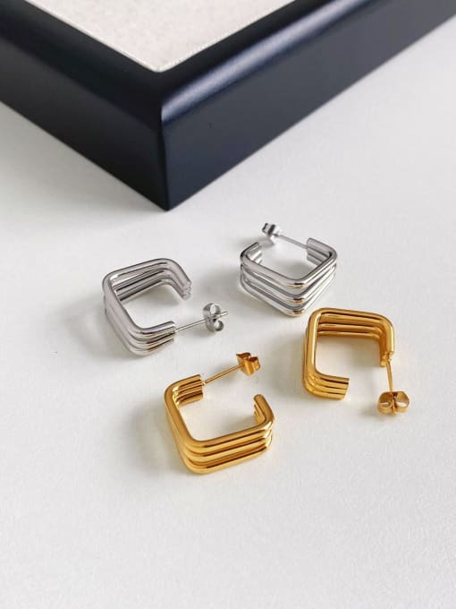 J&D Stainless steel Geometric Trend Stud Earring 0