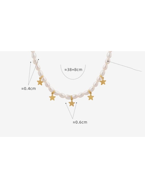 MAKA Titanium Steel Freshwater Pearl Star Trend Tassel Necklace 2