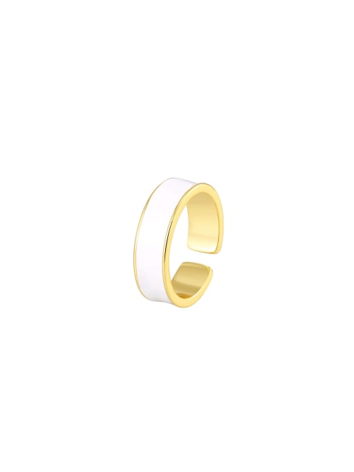 Clioro Brass Enamel Geometric Trend Band Ring