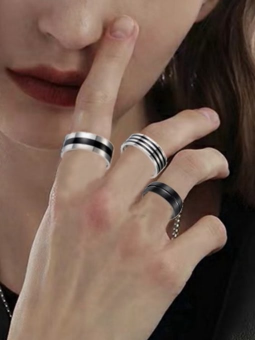 SM-Men's Jewelry Stainless steel Geometric Minimalist Stackable Men's  Ring 1