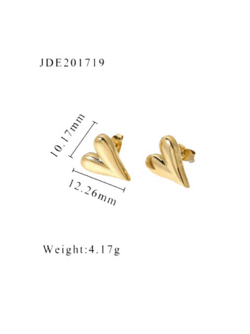JDE201719 Stainless steel Heart Vintage Stud Earring
