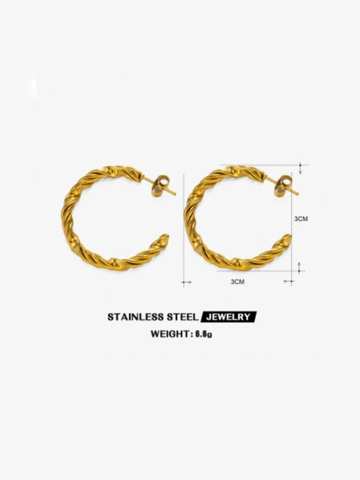 J$L  Steel Jewelry Stainless steel Twist C Shape Hip Hop Stud Earring 1