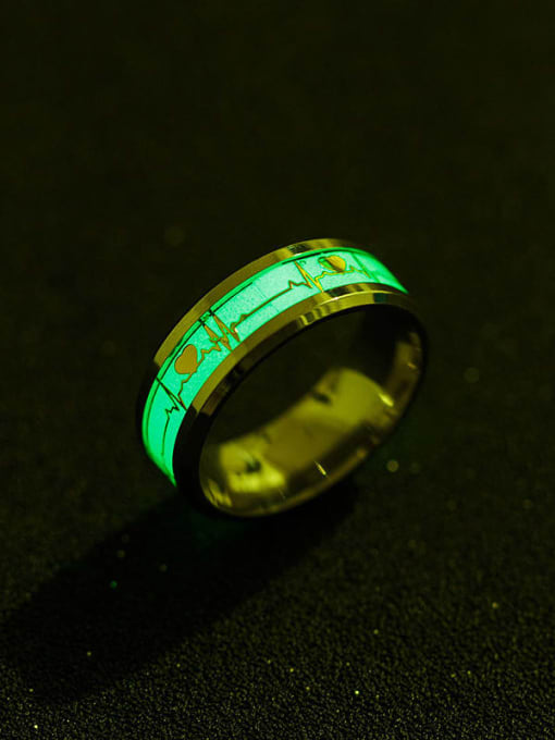 SM-Men's Jewelry Titanium Steel Noctilucent Heart Hip Hop Mens Ring 2