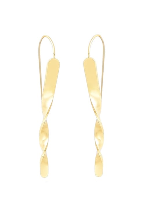 JE21012461G Brass Geometric Minimalist Hook Earring