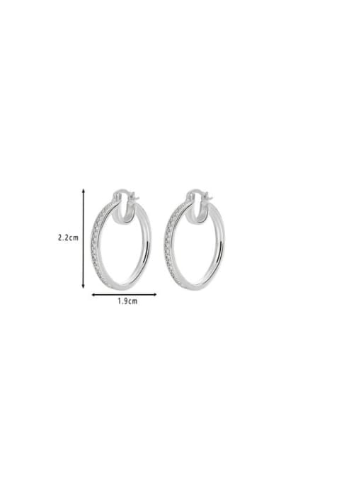 Clioro Brass Cubic Zirconia Round Dainty Hoop Earring 2
