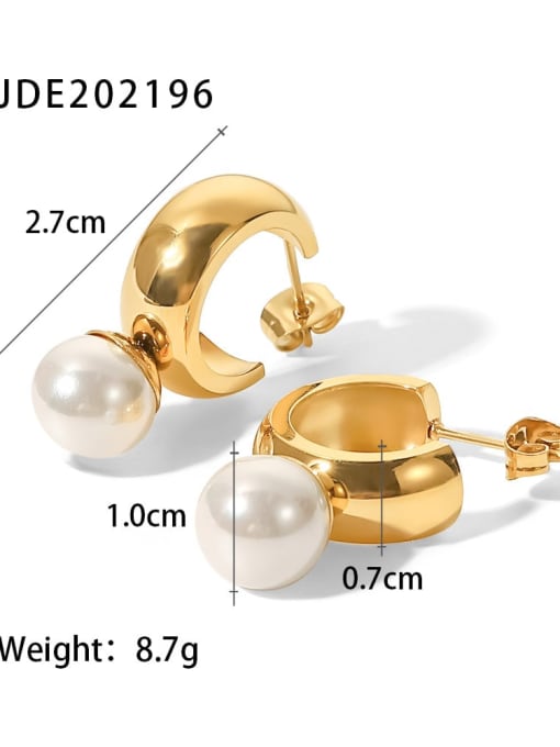 JDE202196 Stainless steel Imitation Pearl Geometric Trend Stud Earring