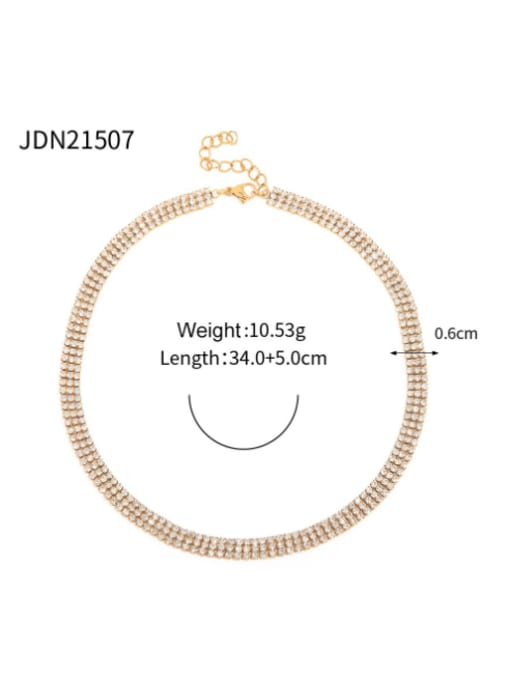 JDN21507 Stainless steel Rhinestone Vintage Geometric Bracelet and Necklace Set