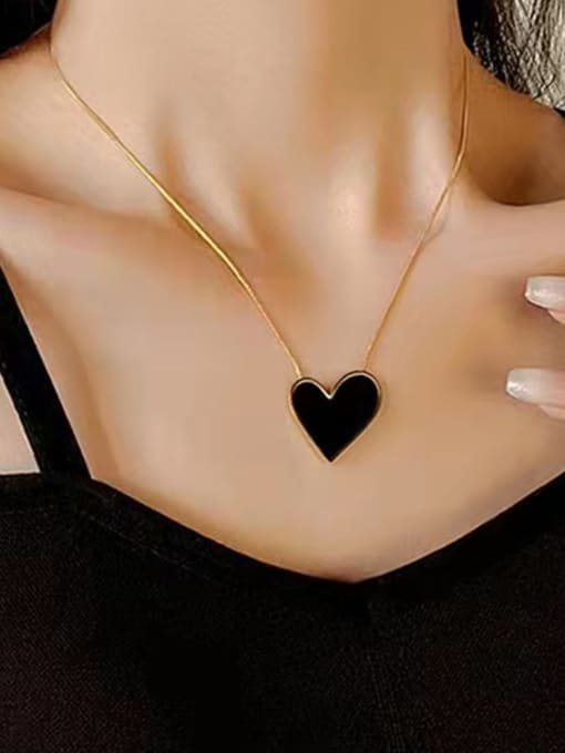 J&D Stainless steel Enamel Heart Minimalist Necklace 1