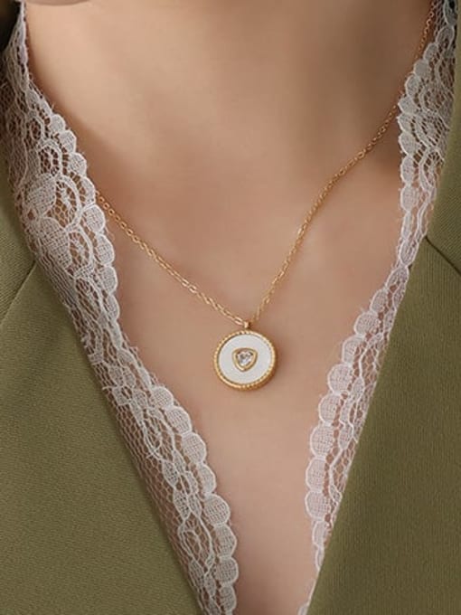 P305 gold necklace 40 +5cm Titanium Steel Shell Geometric Minimalist Necklace
