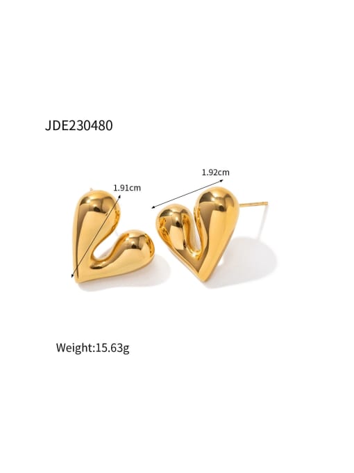J&D Stainless steel Heart Trend Stud Earring 1