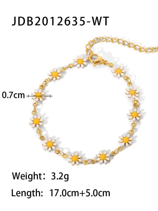 JDB2012635 WT Stainless steel Enamel Flower Dainty Necklace