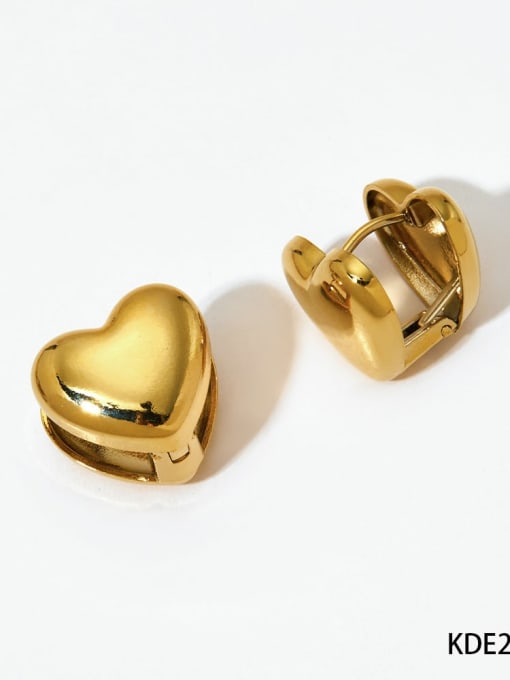 Golden Love Earrings KDE2160 Stainless steel Heart Trend Stud Earring