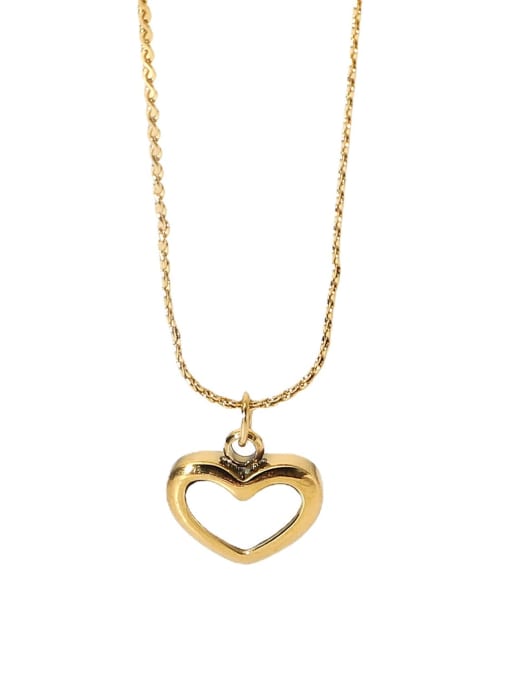 J&D Stainless steel Shell White Heart Trend Necklace