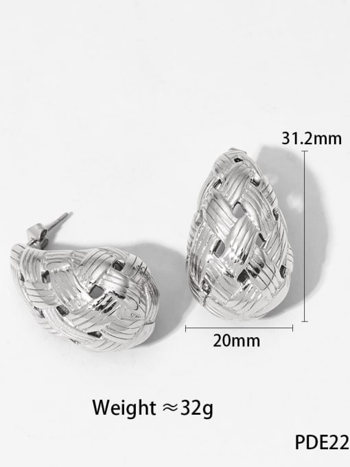 Weaving hollow silver 2226 Stainless steel Geometric Trend Stud Earring