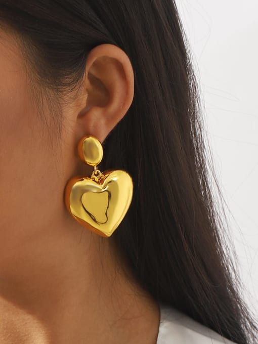 MeiDi-Jewelry Alloy Heart Hip Hop Drop Earring 1