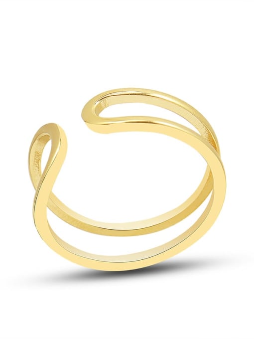 MAKA Titanium Steel Geometric Minimalist Stackable Ring