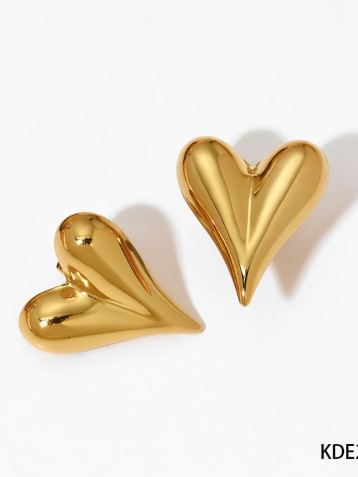 Hollow Gold KDE2293 Stainless steel Heart Trend Stud Earring