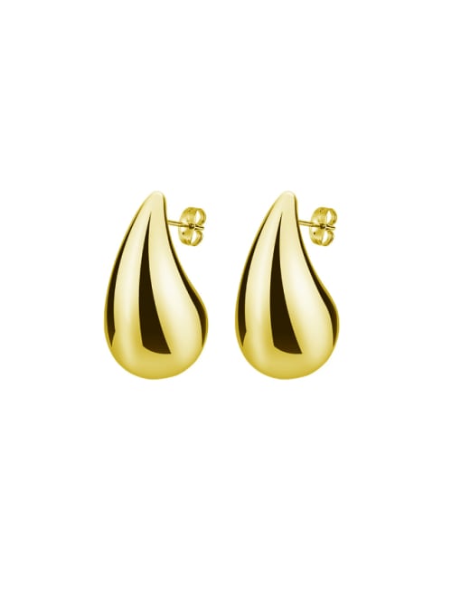 Golden pair Titanium Steel Water Drop Minimalist Stud Earring