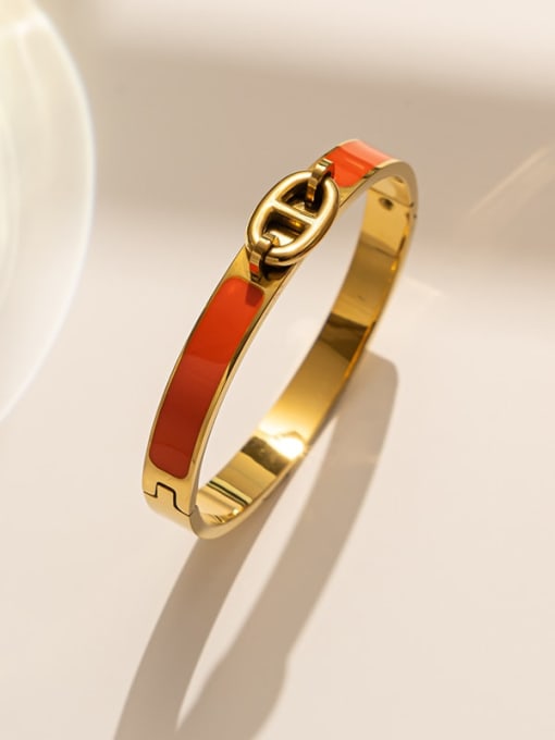 157H,Red Titanium Steel Enamel Horse Band Bangle with 5 colors