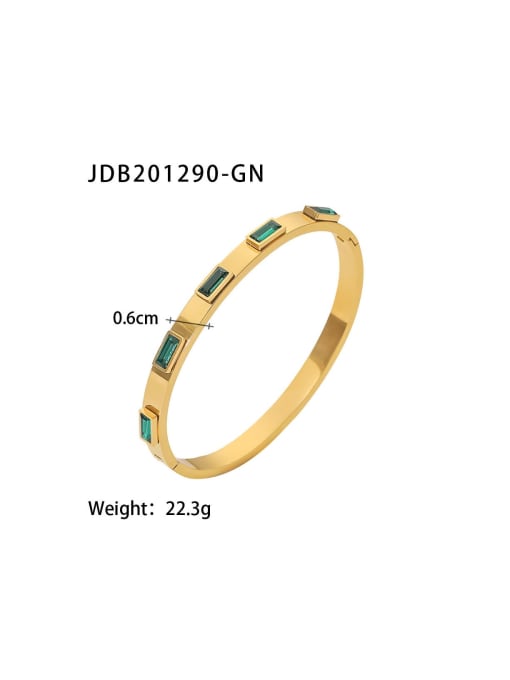 J&D Stainless steel Cubic Zirconia Geometric Trend Band Bangle 3