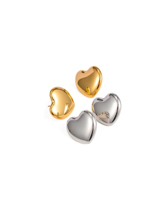 J&D Stainless steel Heart Trend Stud Earring 0