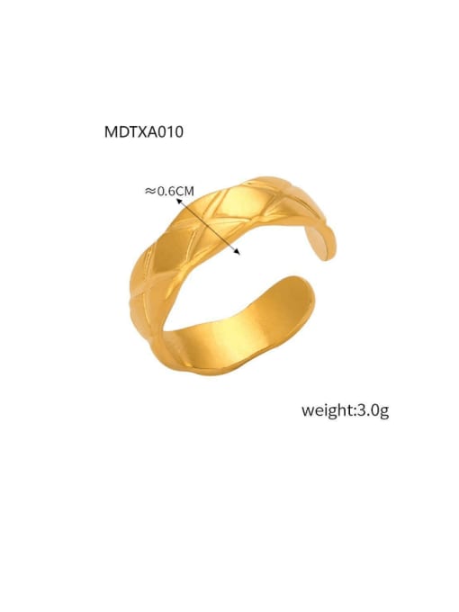 MDTXA010 Titanium Steel Geometric Hip Hop Band Ring