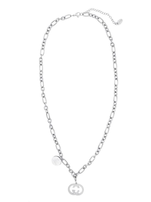 SN21031004S Titanium Steel Geometric Vintage Necklace