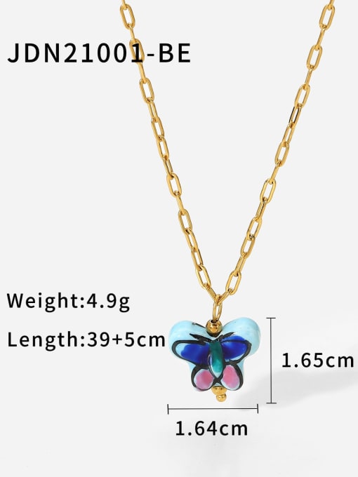 JDN21001 BE Stainless steel Ceramic Butterfly Bohemia Necklace