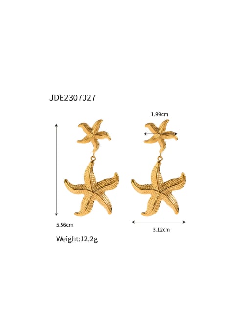 J&D Stainless steel Pentagram Trend Stud Earring 2