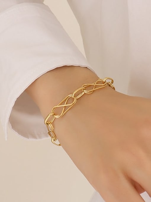 E315 gold bracelet 17 +5cm Titanium Steel Minimalist Geometric  Earring and Necklace Set