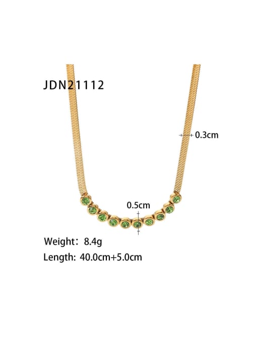 JDN21112 Stainless steel Cubic Zirconia Geometric Vintage Necklace