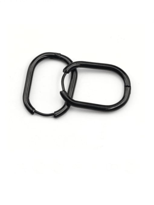 Big Earrings Black 2.526 pair Stainless steel Geometric Minimalist Huggie Earring
