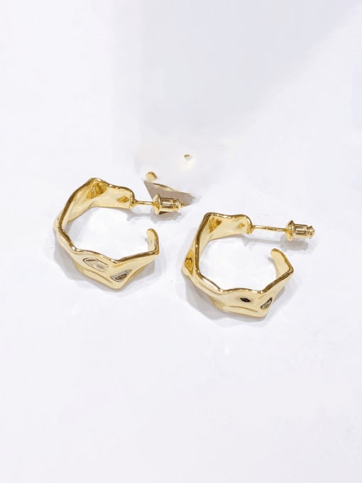Clioro Brass Geometric Minimalist Hoop Earring 0