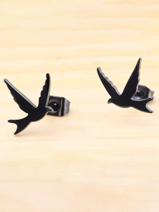 BELII Titanium Steel Smooth Bird Minimalist Single Earring(Single-Only One) 3
