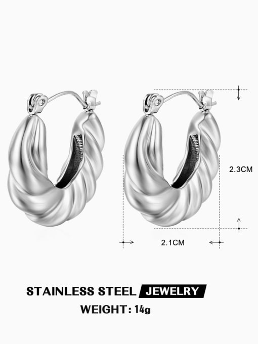 Steel color ZN436S Stainless steel Geometric Hip Hop Stud Earring