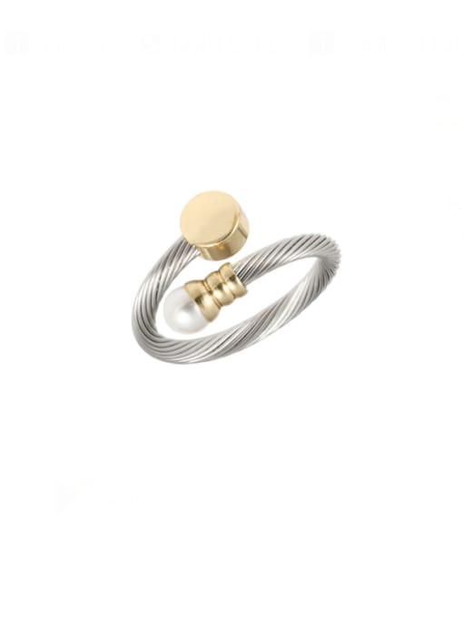 White Gold Pill Pearl Ring Stainless steel Hip Hop C Shape Ring Earring And Bracelet Set