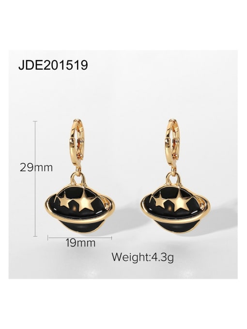 JDE201519 Stainless steel Enamel Star Trend Huggie Earring