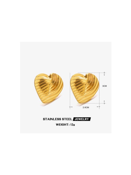 J$L  Steel Jewelry Stainless steel Heart Trend Stud Earring 4