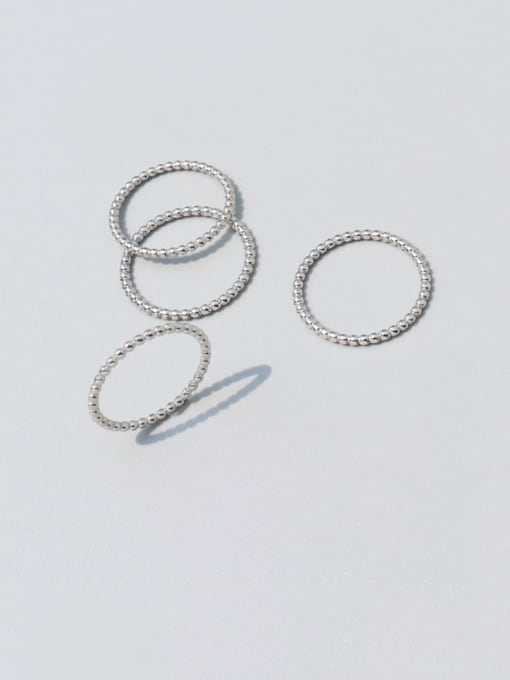MAKA Titanium 316L Stainless Steel Bead Geometric Minimalist Band Ring with e-coated waterproof 2