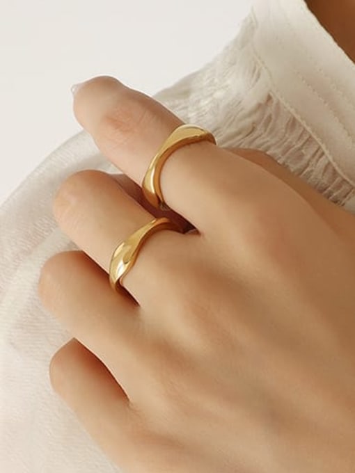 A358 gold ring Titanium Steel Irregular Minimalist Band Ring