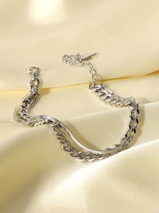J&D Stainless steel Hollow Geometric Chain Vintage Strand Bracelet 2