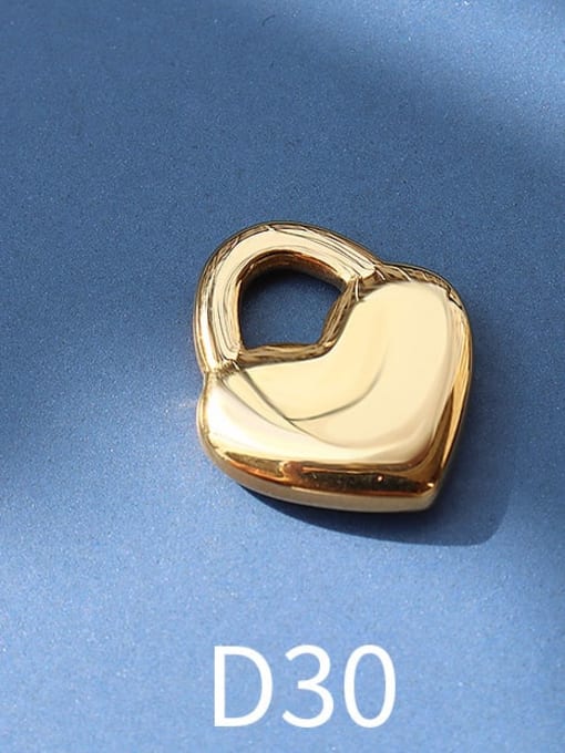 D30 golden peach heart lock Titanium 316L Stainless Steel Cute  Lock Heart Pendant with e-coated waterproof