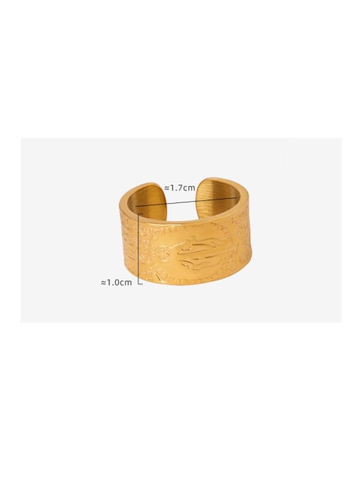 MAKA Titanium Steel Geometric Trend Band Ring 3