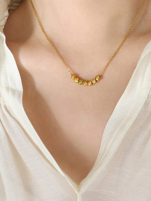 P715 gold necklace 40 +6cm Titanium Steel Geometric Trend Necklace