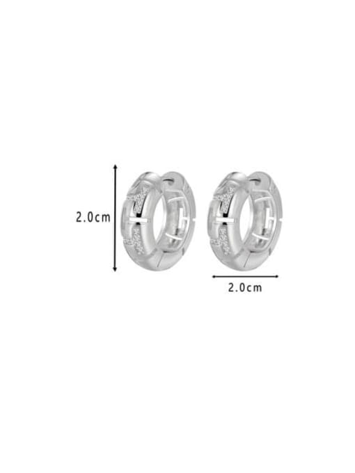 Clioro Brass Cubic Zirconia Round Dainty Stud Earring 3