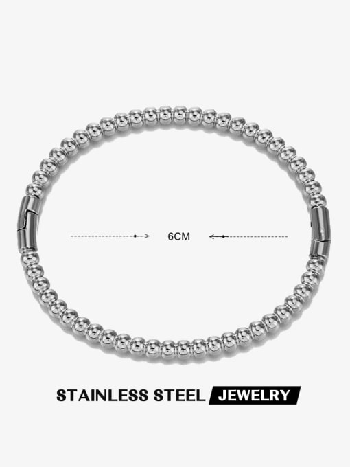 Steel color bracelet Stainless steel Geometric Minimalist Beaded Bracelet